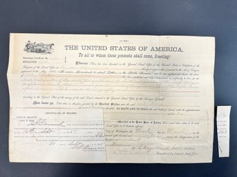 1862 Benjamin Harrison Presidential Signed Document