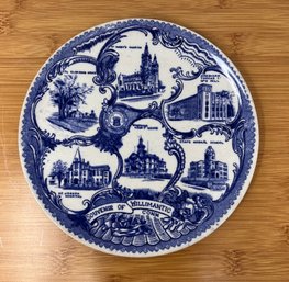 Flow Blue Souvenir Plate - Willimantic, CT