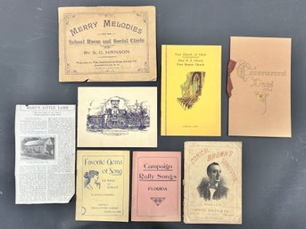Lot Of Ephemera Including Song Books And More Late 1800s To Early 1900s
