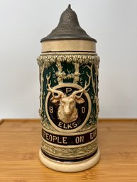 Vintage BPOE Elks German Beer Stein