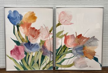 Tulip Group Diptych By Lucille Davis Grimm