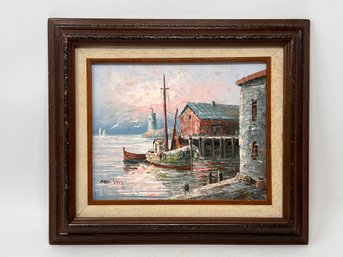 Vintage Nautical Painting Signed Max Savy