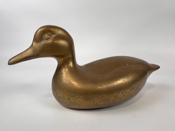 Large Brass Duck Figure