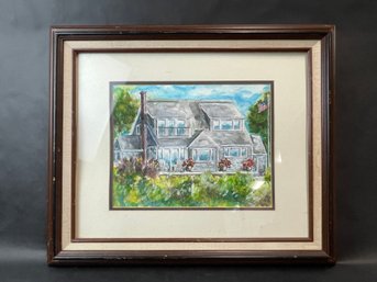 20 X 24 Framed House Watercolor