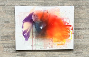 Framed Oil On Canvas Abstract Painting By Erik Sandberg-Diment