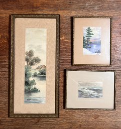 Group Of Framed Watercolors - Signed