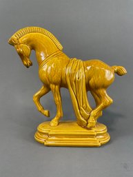 11.5' Mustard Glazed Ceramic Horse