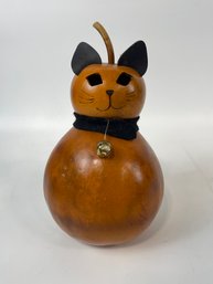 Folk Art Cat Gourd Sculpture