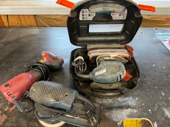 Group Of Power Tools Sanders Drill