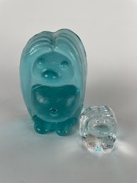 BERGDALA GLASBRUK Troll Figurines - Swedish Art Glass Paperweight Sculptures