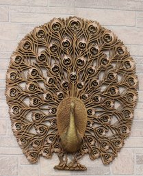 Large 1960s Burwood Mid Century Peacock Wall Plaque