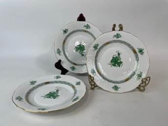 Lot Of 3 Floral Herend Plates