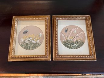 Pair Of J. Cheng Paintings On Silk