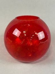 7.5' Red Glass Orb Vase