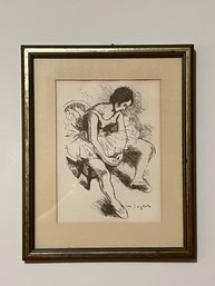 Framed Lithograph - Ballerina By Moses Soyer