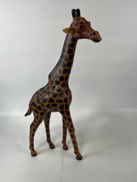 Large Leather Giraffe Statue