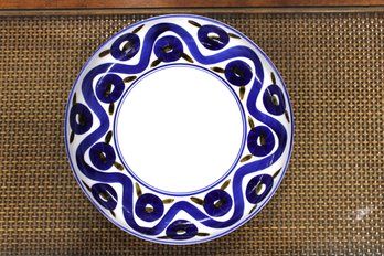 DANSK (Japan) Cobalt Blue And Brown 13' Platter Designed By Neils Refsgaard