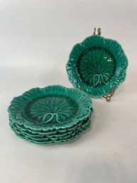 Set Of 6 Wedgewood Majolica Cabbage Plates