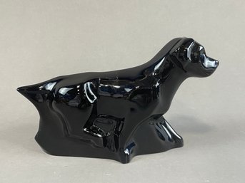 Baccarat Crystal Glass Black Labrador Retriever Dog Figurine 7.5 X 4.75 Inches