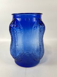 Cobalt Blue Planters Peanut Jar Missing Lid