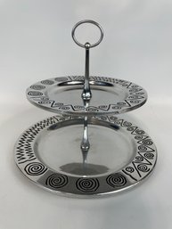 Mid Century Modern Pewter Tiered Server By Wilton Armetale