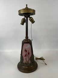 Antique Reverse Painted Lamp Base Beautiful
