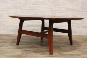 Solid Walnut Round Mid Century Coffee Table 40in Wide, 16in Tall