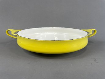 Mid-Century Dansk Large Yellow Enamel Kobenstyle Paella Pan