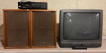 Electronics Lot Including Vintage Speakers