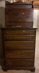 Vintage Wooden Dresser With Separate Matching Storage Cabinet
