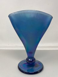 Vintage Fenton Glass Iridescent Glass Fan Vase