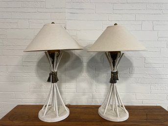 Pair Of Hart Associates Lamps Post Modern