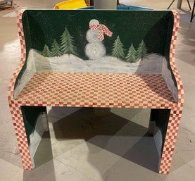 Petite Painted Holiday Bench