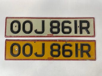 Pair Of Foreign License Plates