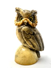 Vintage Alabaster Owl Figure