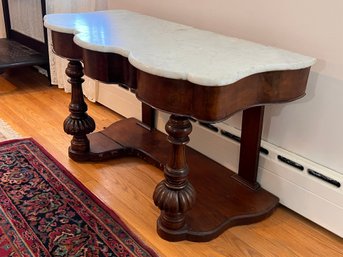 Signed Antique Marble Top Table