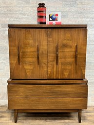 American Of Martinsville Mid Century Harlequin Highboy Armoire Dresser