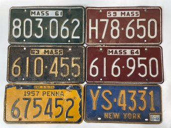 Collection Of 6 Vintage License Plates