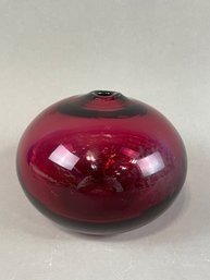 5.5' Ruby Red Art Glass Vase