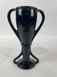 Antique Deco Black Glass Vase Beautiful