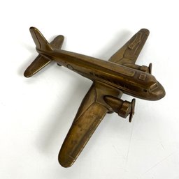 Vintage K&O Brass Airplane Paperweight