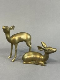Pair Of 5' Vintage Solia Brass Deer