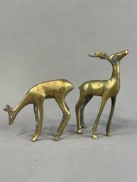 Pair Of Vintage 6' Brass Deers