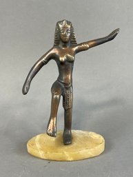 Egyptian Statue Brass Art Paperweight Vintage