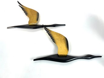 Pair Of Flying Duck Wall Plaques