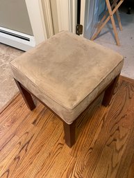 Small Upholstered Suede Footstool