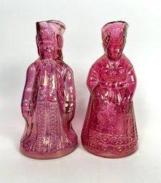 Pair Of Figural Flash Syrup Pitchers