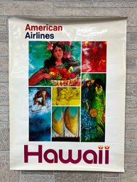 American Airlines Original Travel Poster Hawaii Icons