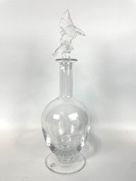Rare French Crystal Kissing Doves Decanter And Stopper By Ygor Carl Faberge - Etched