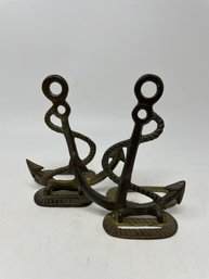 Vintage Collapsible Brass Anchor Bookends